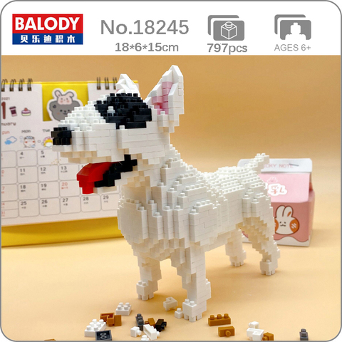 Balody 18245 américain Pit Bull Terrier chien Animal de compagnie modèle 3D bricolage Mini diamant blocs briques construction jouet pour enfants sans boîte ► Photo 1/6