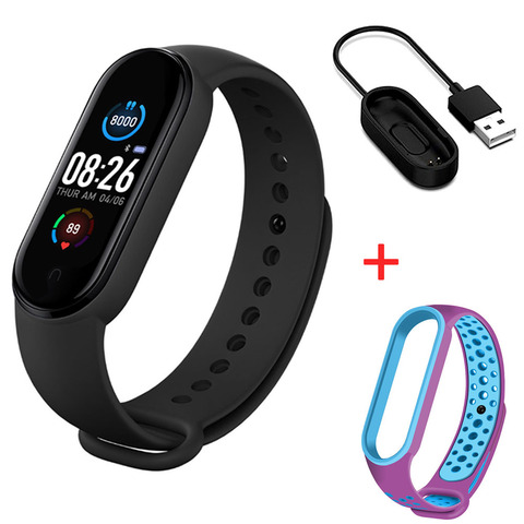 Montres intelligentes M5 Bracelet intelligent Sport Fitness Tracker podomètre fréquence cardiaque tensiomètre M5 Bluetooth Bracelet hommes femmes ► Photo 1/6