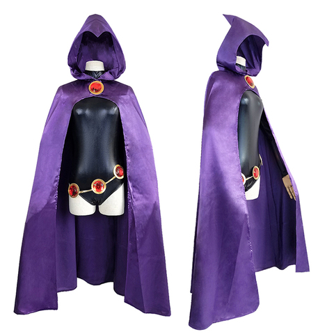 Costume de Cosplay pour adolescents Titans Raven, combinaison cape de super-héros Zentai Halloween ► Photo 1/6