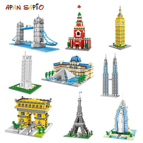 Mini blocs de construction de renommée mondiale, modèle d'architecture de ville, Mini briques éducatives, compatibles avec des marques, jouets pour enfants, cadeaux ► Photo 1/6