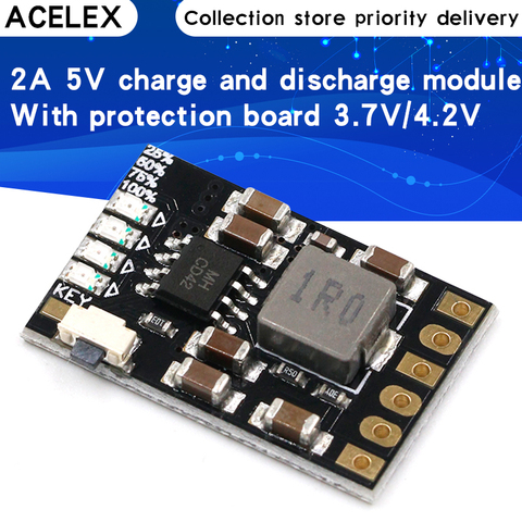 2A 5V décharge de Charge intégrée 3.7V 4.2V batterie au Lithium Boost Mobile Protection de l'alimentation bricolage électronique carte PCB Module ► Photo 1/6