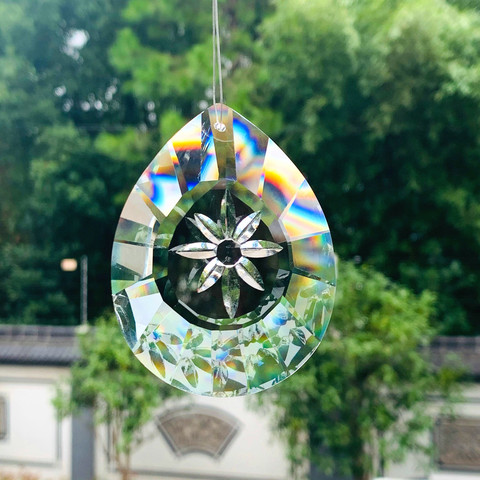 76mm clair marguerite cristaux prismes suspendus Suncatcher verre goutte pendentif lustre cristal ornement noël maison mariage décor ► Photo 1/6