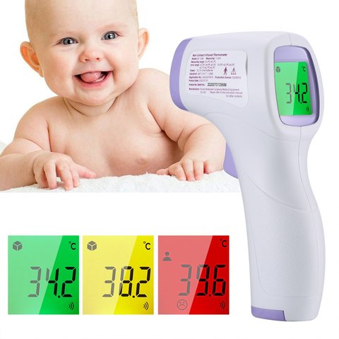 Thermomètre infrarouge sans contact bébé adulte compteur de température infrarouge pistolet de température numérique affichage LCD thermomètre ► Photo 1/6