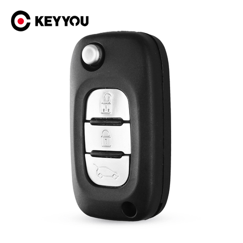 KEYYOU 3 boutons à distance clé à rabat coque étui Fob pour Renault Clio Kangoo Modus Megane clé de voiture ► Photo 1/6