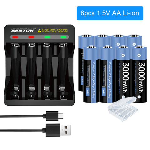 Batterie Rechargeable AA 1.5V, 3400mwh, Li-ion, pour appareil photo RC ► Photo 1/6