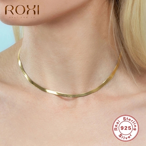 ROXI-collier serpent ras du cou pour femmes, bijoux de mariage Sexy, chaîne en argent Sterling 100% 925 ► Photo 1/6