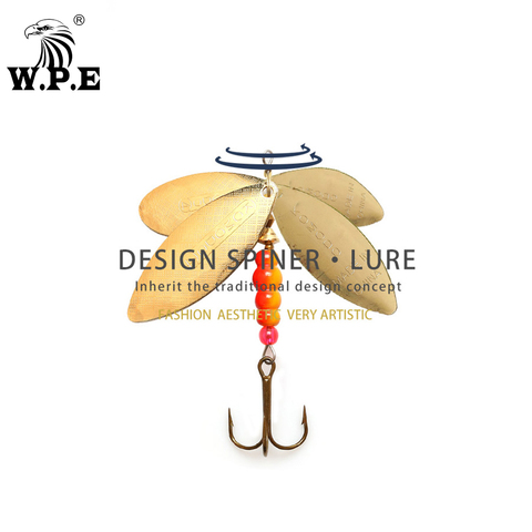 W.P.E KOMODO Spinner leurre 2 pièces 12.6g/17.3g/27.2g cuillère leurre laiton métal leurre dur appât carpe pêche Pesca brochet Wobblers ► Photo 1/6