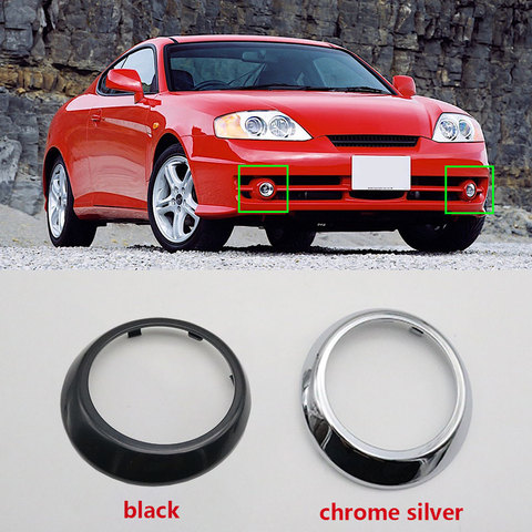 2 pièces pour Hyundai Tiburon coupé 2002 2003 2004 Chrome ou noir avant pare-chocs antibrouillard couvercle de lampe capots cadre OEM 86554 2C000 ► Photo 1/6