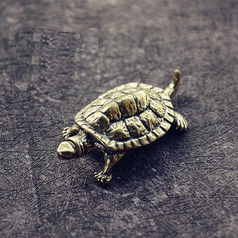 Mini tortue en laiton Vintage, accessoire d'animal, jouet décoratif pour la maison et le bureau, cadeau décoratif ► Photo 1/6