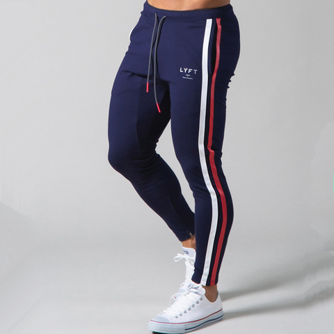 Pantalon de jogging slim hommes pantalons de survêtement en coton pantalon de survêtement de sport de Fitness pantalon de sport de musculation pour hommes ► Photo 1/6