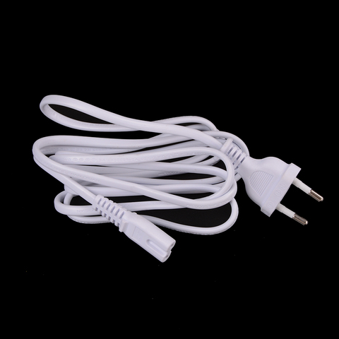 1 pièces blanc 1.5M 2 broches broche AC ue câble d'alimentation haute qualité cordon fil d'alimentation cordon d'alimentation pour ordinateur portable de bureau ► Photo 1/6