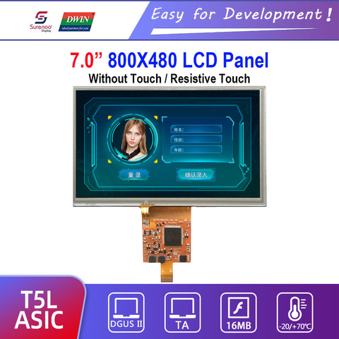 Dwin – écran tactile Intelligent T5L HMI, Module LCD 7.0 