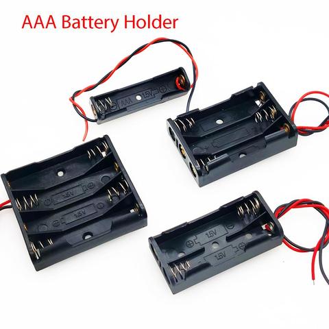 1/2/3/4 Slot AAA batterie mallette de rangement boîte de batterie support de batterie avec fils avec 1 2 3 4 emplacements AAA livraison directe ► Photo 1/6