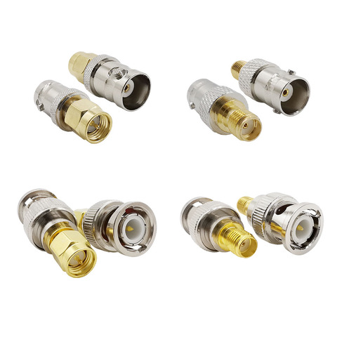 Adaptateur Jack RF SMA-BNC mâle BNC, 2 pièces, nickelage, prise femelle SMA, connecteur RF droit, BNC-SMA ► Photo 1/5