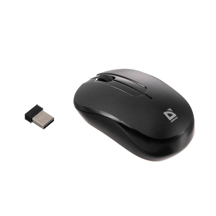 Souris Defender Hit MM-495, sans fil, optique, 1600 dpi, 2 хAAA, USB, noir 5531712 ► Photo 1/6