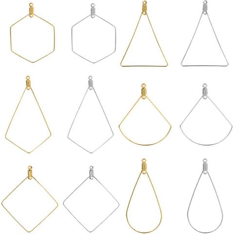20 pièces en acier inoxydable oreille fil pendentif boucle d'oreille crochet cerceau cadre connecteur or géométrique goutte d'eau pour bijoux à bricoler soi-même faisant ► Photo 1/6