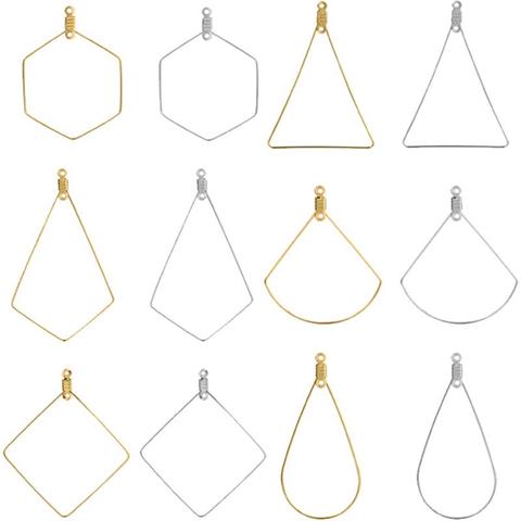 20 pièces en acier inoxydable oreille fil pendentif boucle d'oreille crochet cerceau cadre connecteur or géométrique goutte d'eau pour bijoux à bricoler soi-même faisant ► Photo 1/6