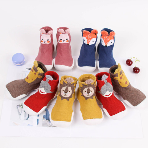 Chaussettes tricotées léopard pour bébés | Chaussures de sol avec semelles en caoutchouc, chaussettes d'intérieur antidérapantes pour nourrissons, printemps été et automne ► Photo 1/6