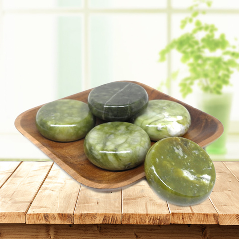 Pierres de beauté pour Spa 6x6cm, Massage des orteils en pierre naturelle verte, anti-Stress, relaxation, jade ► Photo 1/6