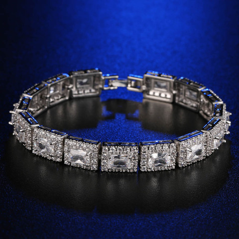 2022 nouveau 18CM luxe princesse 925 en argent sterling bracelet bracelet pour femmes anniversaire cadeau bijoux en vrac vendre moonso S5779 ► Photo 1/2