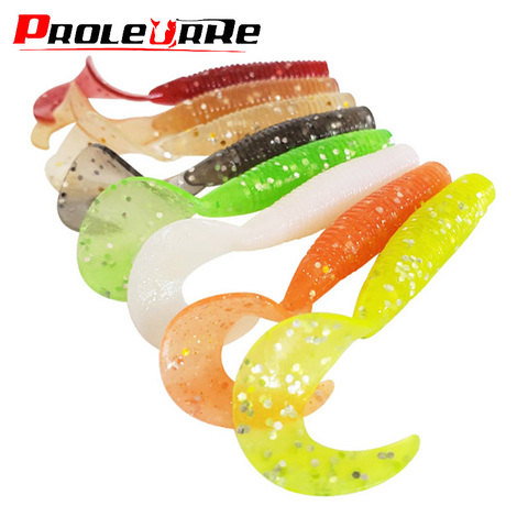 5 pièces longue queue ver doux leurres nageurs 60mm 1.8g Jig Wobblers s'attaquer à l'odeur avec sel Silicone artificiel appât basse carpe Pesca ► Photo 1/6