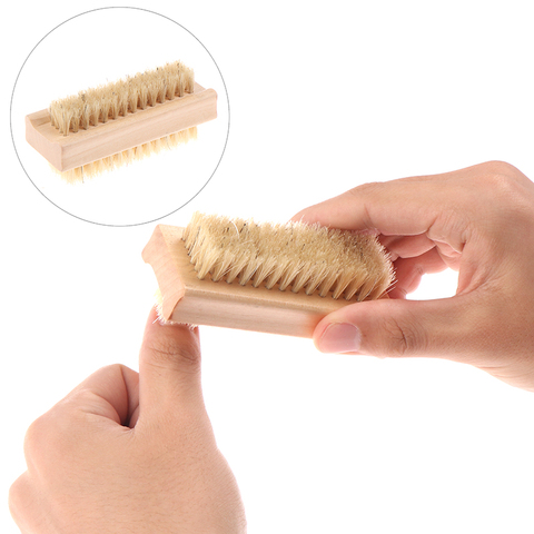 1 pièces Nail Art plastique/bois brosse de nettoyage nettoyant pour ongles enlever la poussière doigt soin poignée récurer manucure pédicure maquillage outil ► Photo 1/6