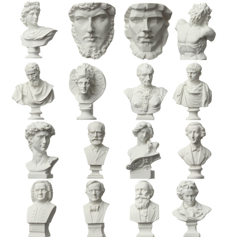 5-7cm gypse buste Portraits mythologie grecque célèbre Sculpture nordique maison décor de bureau dessin pratique plâtre Statue nouveau ► Photo 1/6