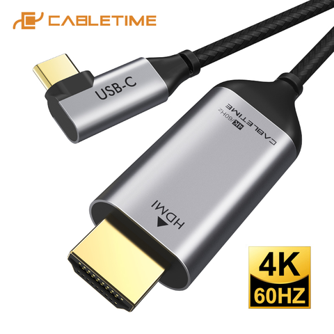 CABLETIME – câble USB type-c vers HDMI, Thunderbolt 3 4K 60Hz, pour Huawei MacBook, Samsung Galaxy S8 +, ordinateur portable C030 ► Photo 1/6