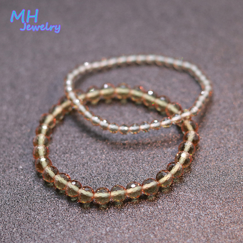 Zultanite – bracelet de pierres précieuses rondes, 4 mm 6mm 17-20 cm, réglage de l'élasticité, perles, changement de couleur, cadeau de fiançailles, bijoux fins ► Photo 1/6