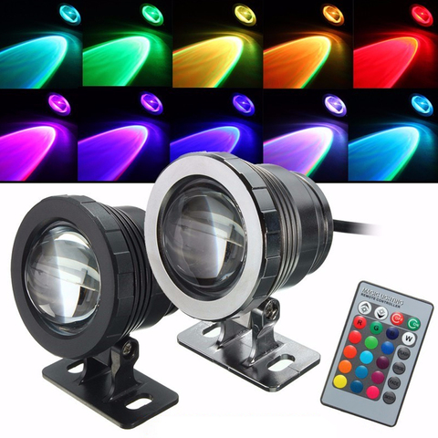 Projecteur sous-marin étanche, éclairage LED, RGB pour fontaine, piscine, étang, aquarium, jardin extérieur, spot de lumière avec ampoules 12V, AC DC, alimentation 110 V, 220 V, 15W ► Photo 1/6