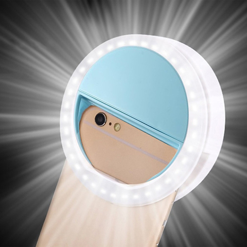 RK12 Selfie Led anneau lumière Portable Mobile Selfie Lampe pour Iphone pince Lampe Selfi téléphone Lampa Na Telefon lentille photographie ► Photo 1/6