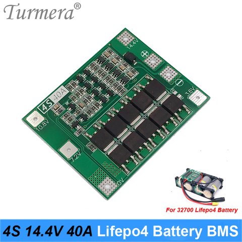 Turmera 4S 40A 12.8V 14.4V 32650 32700 Lifepo4 batterie BMS pour bateau électrique alimentation sans interruption 12V panneau solaire batterie ► Photo 1/6