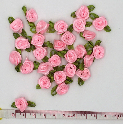 10 pièces Rose Patch fleur Applique coton tissu couture robe poupée accessoires garniture patchs autocollants vêtements Parche parches ropa ► Photo 1/4