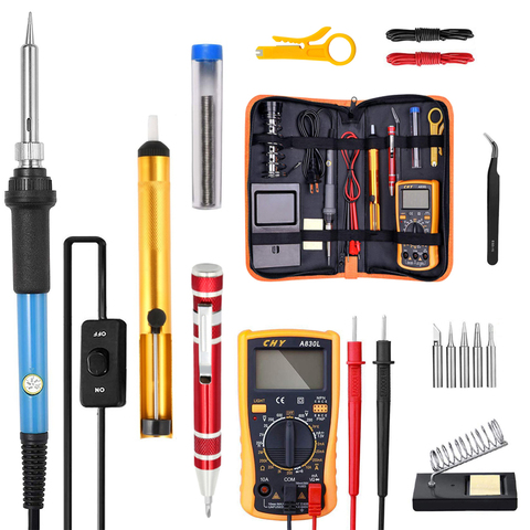 Kit de fer à souder électrique à température réglable 220V 110V 60W poste de reprise de soudure outils de réparation de crayon de chaleur ► Photo 1/6