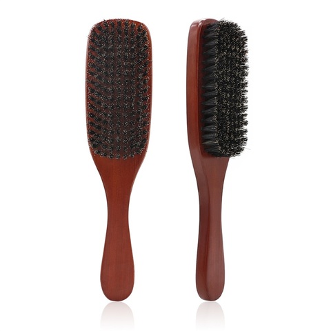 Brosse à barbe en poils de sanglier 100% naturels pour hommes, brosse de nettoyage des poils du visage, outils professionnels de rasage de la barbe ► Photo 1/4