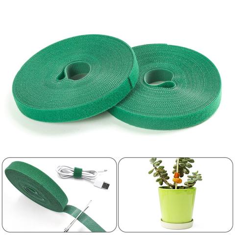 Attaches pour plantes 15mm x 5 mètres vert-Velcro liant pour plantes adhésif et jardin tien lants câble fleur concombre raisin support en rotin ► Photo 1/6