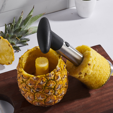 Trancheuse de couteau de Fruit de coupeur d'éplucheur d'ananas d'acier inoxydable une découpeuse d'ananas en spirale facile à utiliser des outils de cuisine ► Photo 1/6