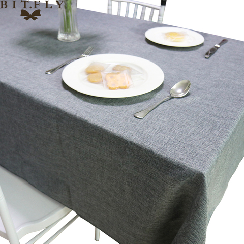 Nappe en lin imité gris kaki table de cuisine décorative imperméable à l'huile couverture de Table rectangulaire nappe à thé ► Photo 1/6