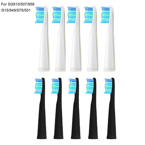 10 pièces têtes de brosse de rechange électrique brosse à dents sonique soins d'hygiène 899 têtes de réglage pour Seago SG910 SG507 SG958 SG515 SG949 SG575 ► Photo 1/5