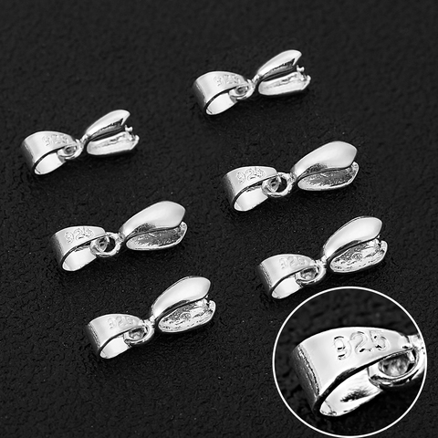 Lot de 20 pendentifs en argent Sterling 925, taille S/M/L, connecteur Bail, fermoir à pince, pour bricolage, fabrication de collier, bijoux ► Photo 1/6