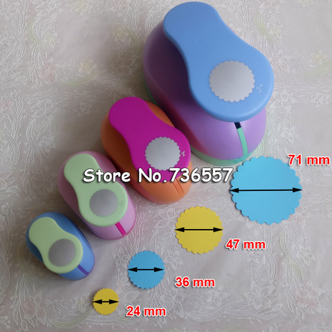 Livraison gratuite 15mm-71mm vague cercle en forme de poinçon artisanat Scrapbooking école géométrie papier Cutter EVA mousse vague ronde trou poinçons ► Photo 1/5