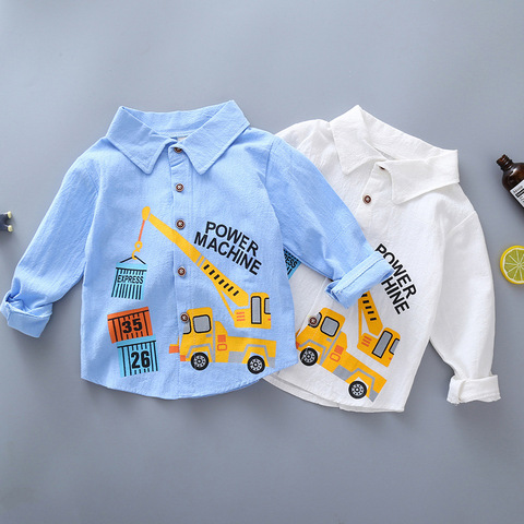 DIIMUU – chemises en coton pour bébés garçons, vêtements d'automne décontractés avec imprimés de dessins animés ► Photo 1/5
