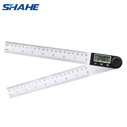 Shahe règle d'angle rapporteur numérique 200mm 8 pouces Angle Finder mètre plastique 360 degrés goniomètre inclinomètre outil de mesure ► Photo 1/6