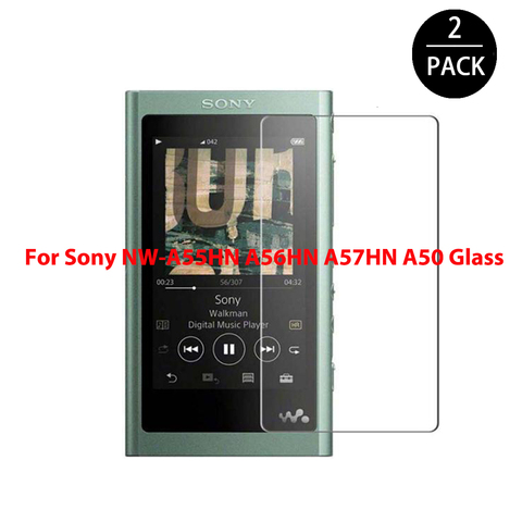 Protecteur d'écran pour lecteur MP3, Film en verre trempé 2.5D pour Sony Walkman NW-A55HN A56HN A57HN A50 A55 A56 A57, 2 paquets ► Photo 1/6
