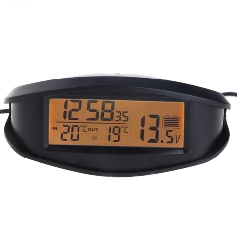 Thermomètre numérique pour voiture et extérieur voltmètre horloge réveil rétro-éclairage EC98 77UD ► Photo 1/5