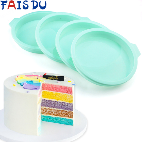 Silicone couches gâteau forme ronde moule cuisine ustensiles de cuisson bricolage Desserts cuisson moule Mousse gâteau moules cuisson Pan outils ► Photo 1/6