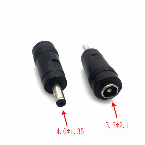 2.1x5.5mm femelle à 4.0x1.35mm mâle 180 degrés adaptateur de connecteur d'alimentation cc ordinateur portable 5.5*2.1 à 4.0*1.35 ► Photo 1/1