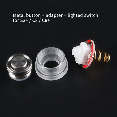 Kit de remplacement de boutons en silicone, bouton en acier inoxydable + interrupteur lumineux, adapté pour S2 + / C8 /C8 + ► Photo 1/5