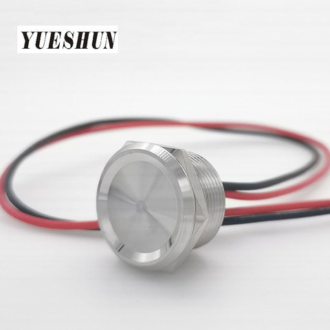 YUESHUN acier inoxydable métal interrupteur piézo-électrique 16mm 19mm 22mm 25mm étanche IP68 bouton-poussoir momentané ► Photo 1/4