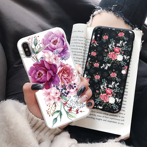 Coque à fleurs roses colorées, étui pour Huawei Honor 8X 9 10 Lite 10i 20i 20 Play 9A 9S Y6p Y5p Y6 Y7 Pro Y9 Prime 2022 Nova 5t ► Photo 1/6